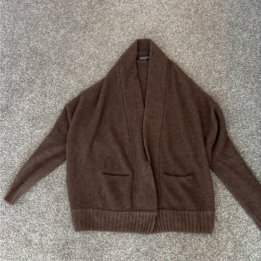 Vince Yak Wool Cocoon Cardigan Sweater | Brown | Medium - Picture 3 of 4